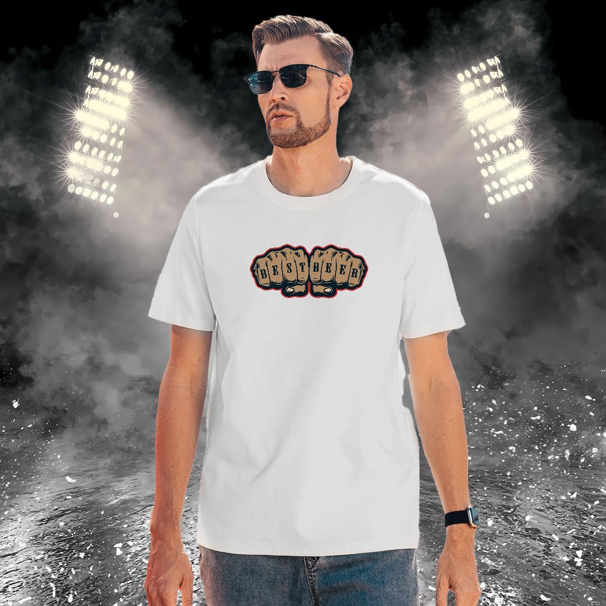 Man T Shirts 100% Cotton 230g hands Casual Daily Wear Breathable Crew Neck Anime Men Tshirts 2024 New Loose Tops
