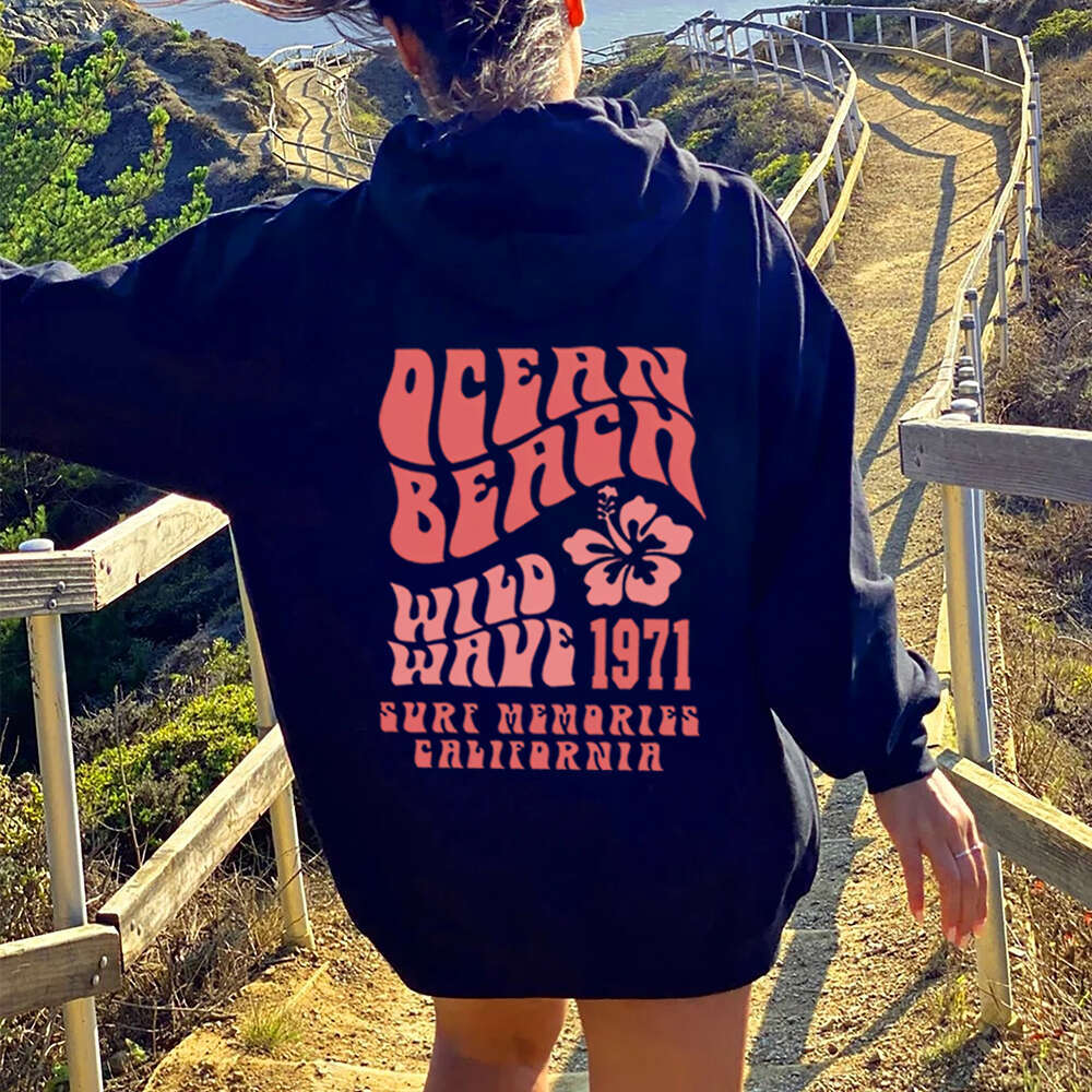 Beach Ocean Hooded Women Sweatshirts Haruku Autumn Winter Warm Plus Size Hoodie Comfortable Female Casual Fashion Streetwear
