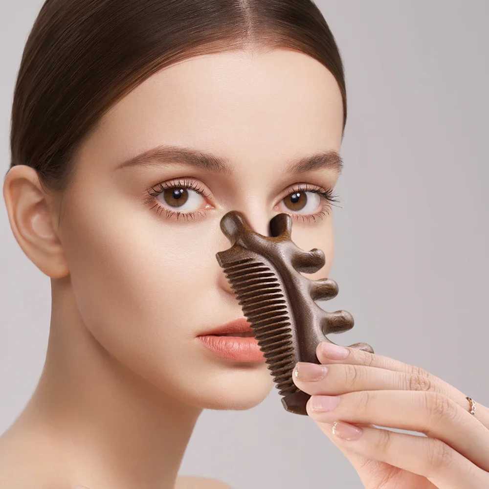 Hair comb scalp relaxation acupoint massager portable wooden handle comb facial shoulder neck scalp care hair loss comb W240813