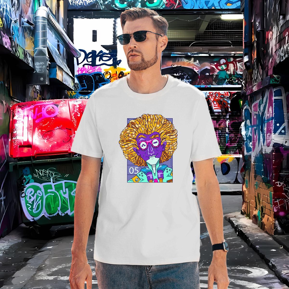 Mens T Shirts 100% Cotton 230g portrait Street wear Hip Hop Crew Neck Asian Size Men Tshirts DIY Soft Wear