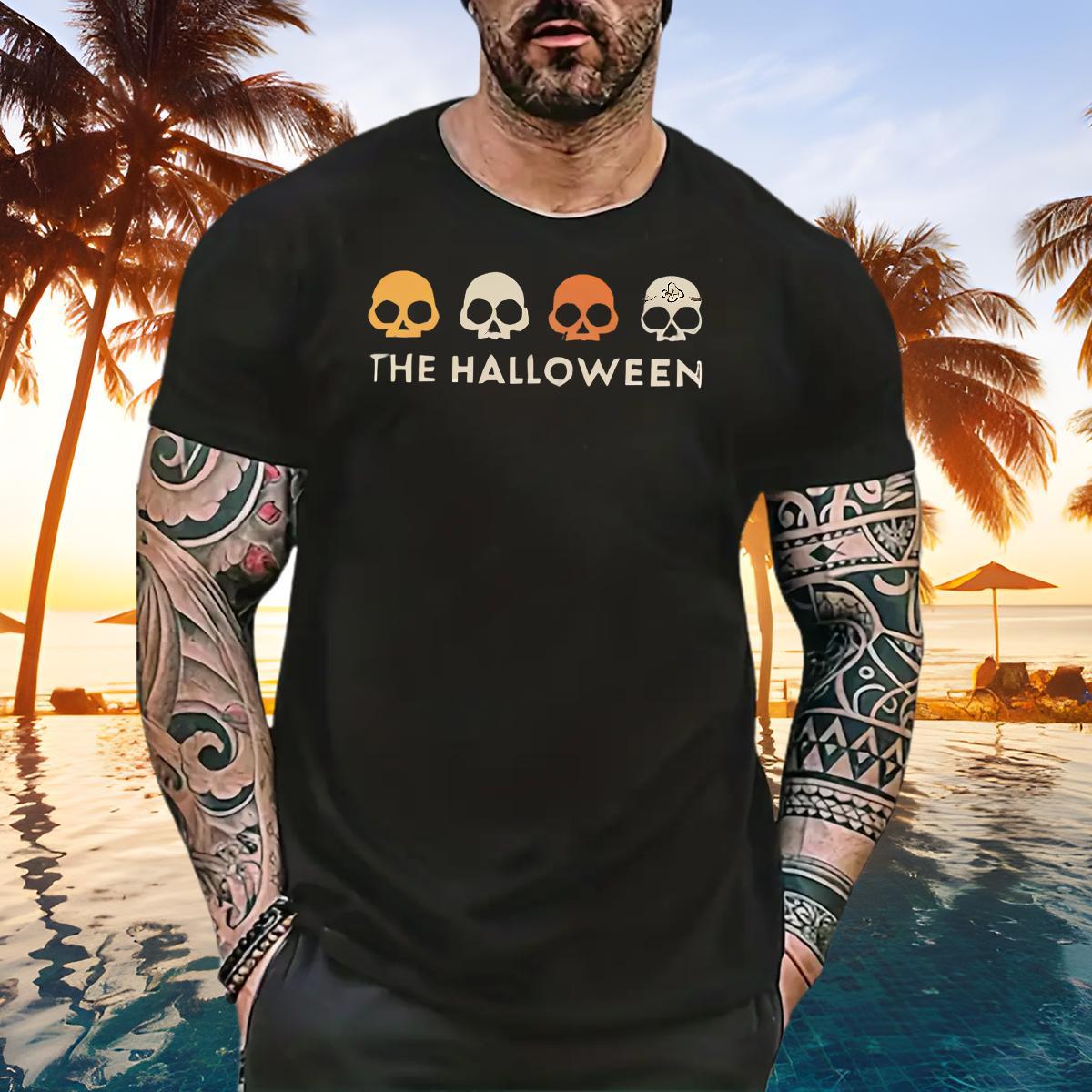 TOP Quality T-Shirts halloween Breathable Short Sleeve Sport Cartoon Printing L-4XL 230g Cotton Tshirts Wholesale Polos