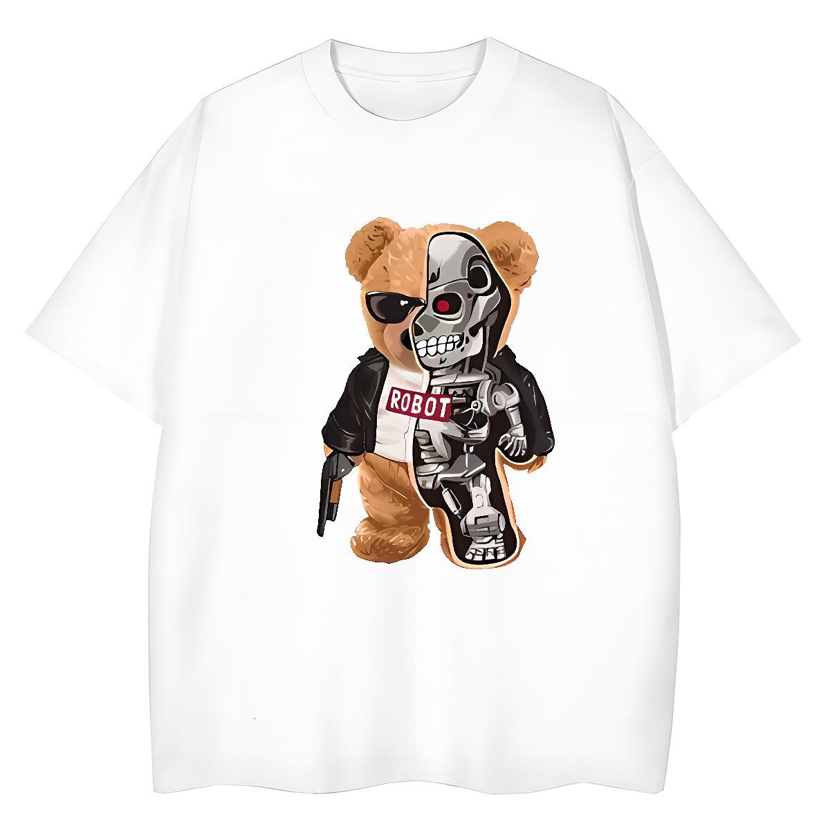 High Quality Men Tshirts Daily Wear 100% Cotton 230g Custom Big Size Short Sleeve O-Neck bear T-Shirts for Men Fashion Tee Shirt