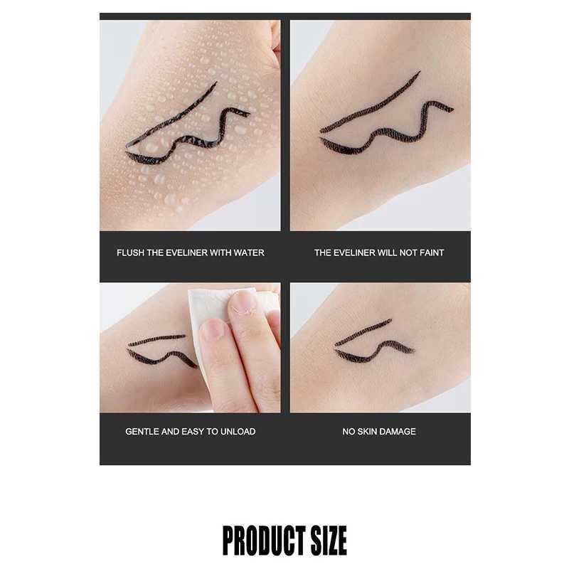 Black Double-ended Quick-drying Triangle Star Seal Eyeliner Pen Waterproof Lasting Non-smudge Liquid Eye Liner Pencil Cosmetic Y240813