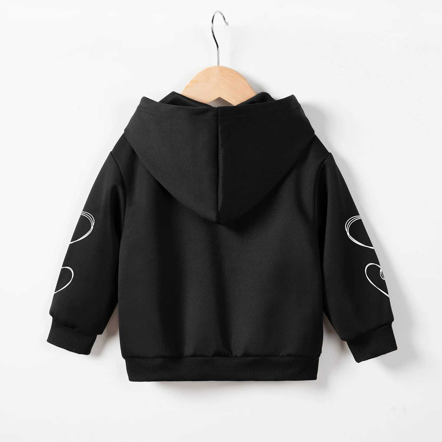 New Kids Hoodie Autumn Boys and Girls Jacket Zipper Fashion Spider Web Love Print Kids SweatshirtY240814