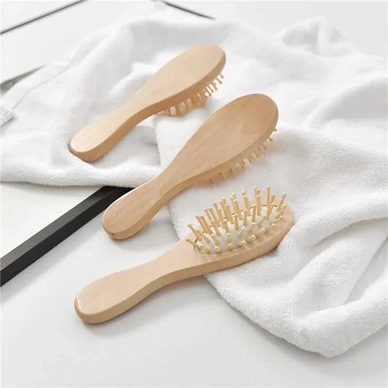 Baby natural wood boy and girl soft wool hair brush hair comb baby head massager portable baby bath brush W240813