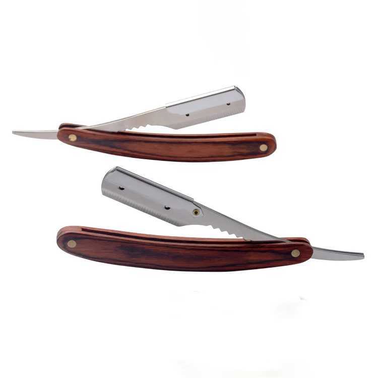 1Pcs Manual wood Handle Shaving Razor Mens Razor Classic Professional Barber Hair Cut Razor Change Blade Type Shaving KnifeM240814