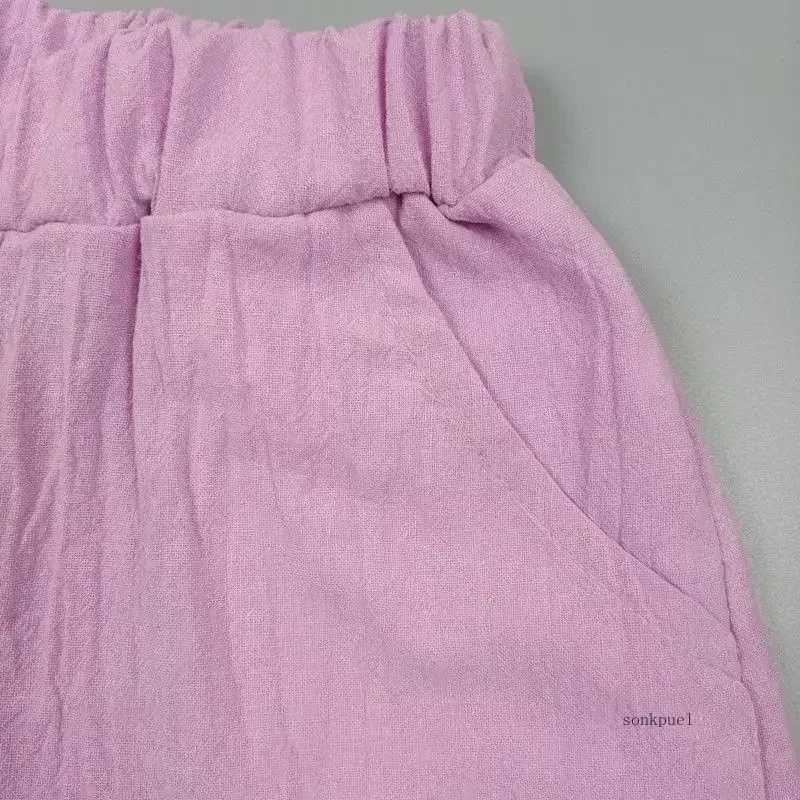 Childrens Pnats 2024 Summer New Girls Shorts Baby Thin Flower Shorts Trouser Childrens Korean Casual Clothing 2-12 Years W240813