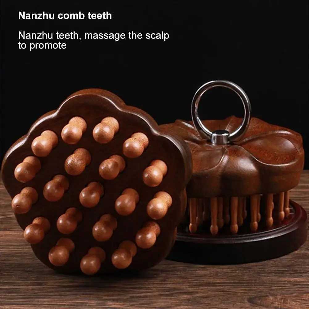 Massage comb fingers comb head meridian comb can be scraped off with a chest anti-static wooden brush W240813