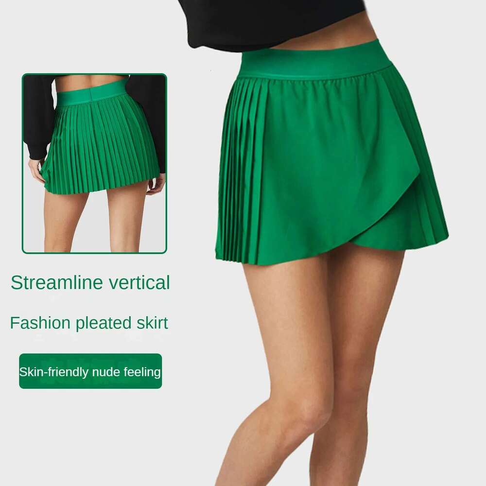 New pleated sports fake two-piece high waist fiess running badminton yoga short tenis skirt tennis