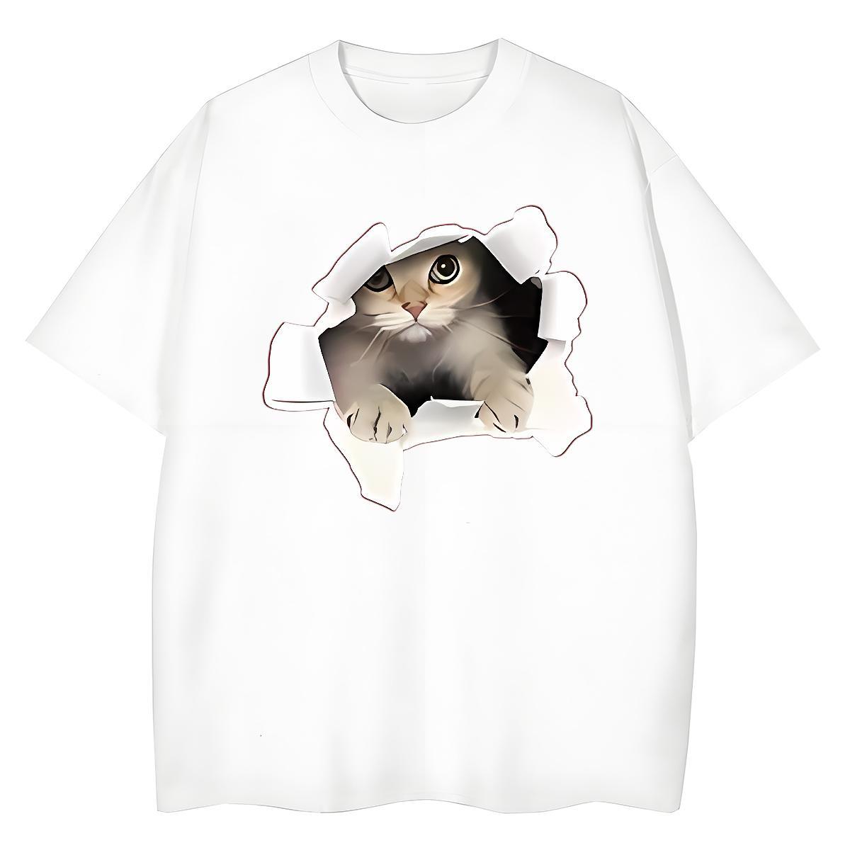 Cool Design Man T Shirts cute Crew Neck Daily Wear DIY Printed 100% Cotton 230g Tshirt for Man Woman 2024 Summer Tshirts