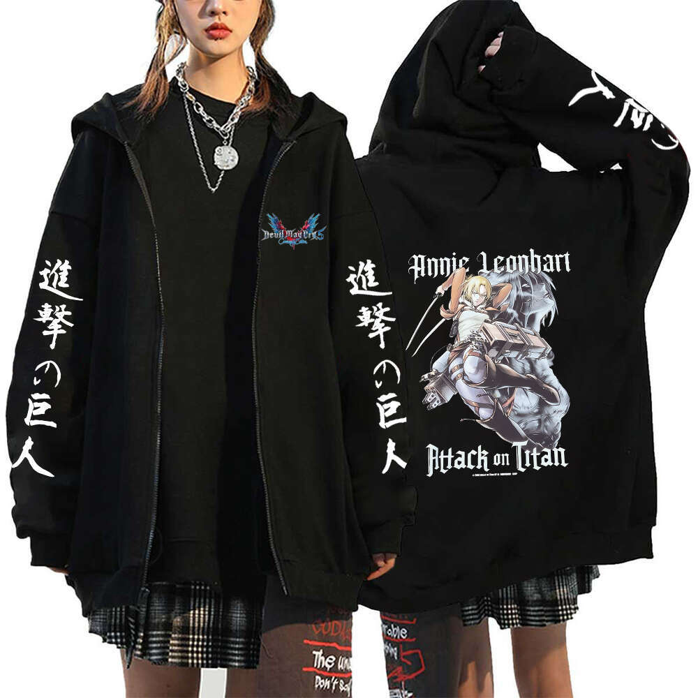 Attack Anime On Titan Men Women Zip Hoodies Yeager Eren Printed Hooded Plus Size Sweatshirt Haruku Winter Warm Pullover