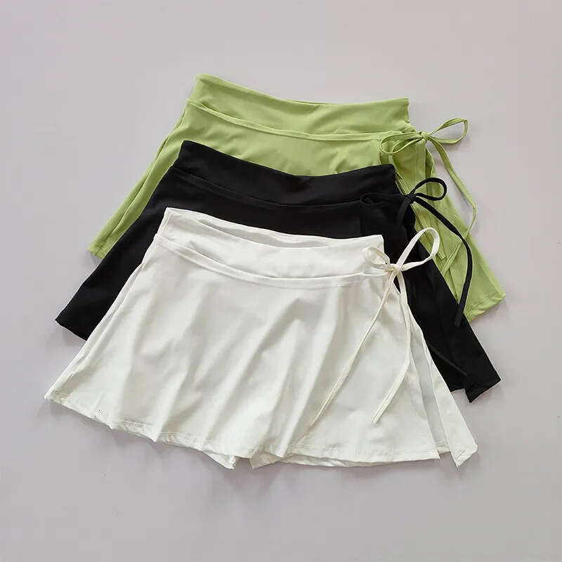 Y2K casual Sports Badminton Tennis Half-body Pants side slits Yoga Sunlight sporty girls aesthetic comfortable Skirt