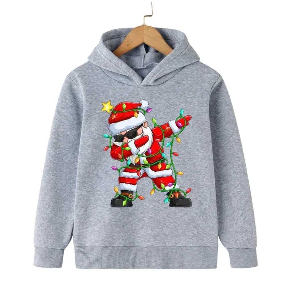 Santa Claus Childrens Sweatshirts Christmas Brand Clothing Baby Boys Girls Long Sleeve Pullover Toddler Sweater Hoodies ClothesY240814