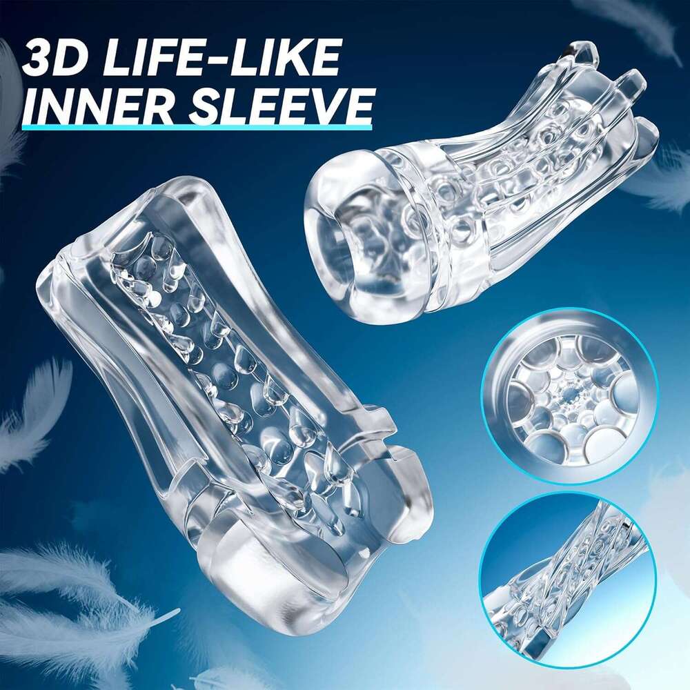EINSEO Automatic Sucking Male Device - Upgraded Version with 7 Vibration and Suction Hands Free Pocket for Female Male Massager 3D Realistic Texture T