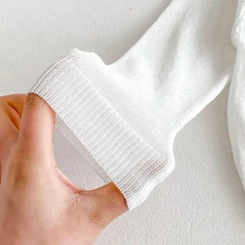 2024 Summer New Baby Long Sleeve Cotton Open Knitted Woolen Sweater Thin Breathable Baby Girls Knitted Sunscreen Jacket Boys Solid Top W240813