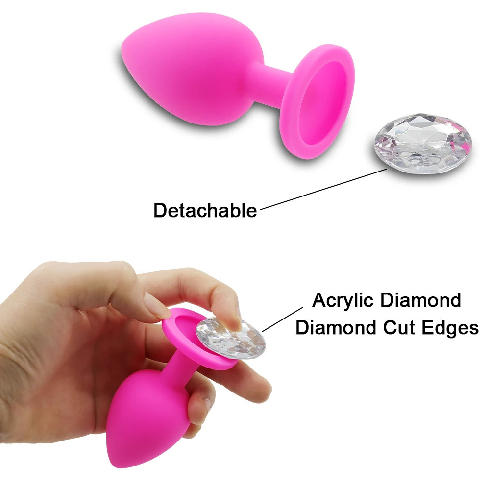 SML 100%Silicone Butt Plug Anal Plugs Unisex Sex Stopper 3 Different Size Adult Toys for MenWomen Anal Trainer For Couples SM 240914