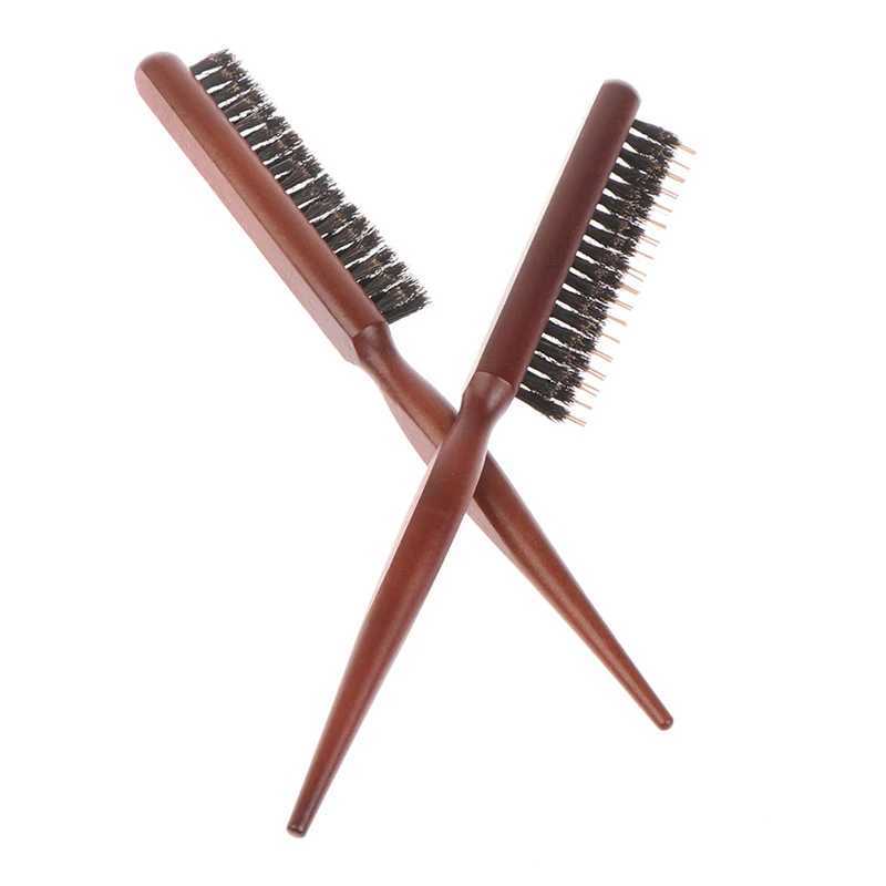 Professional salon teasing hair brush extension hair styling tool DIY brush wooden brush fine line comb hair brush W240813