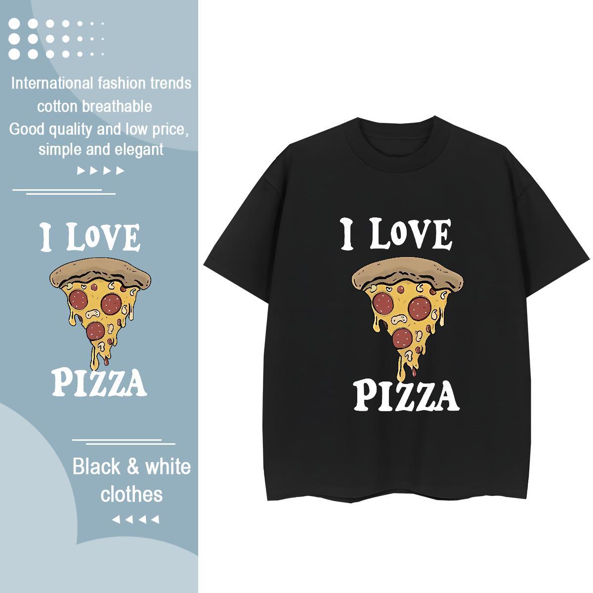 Comfortable Men T Shirts Pizza Breathable Crew Neck Casual Custom Print Oversized 100% Cotton 230g Mens Tshirts Free Shipping Tops Shirt