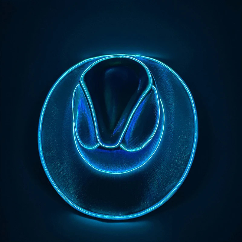 Party LED Fluorescent Color Cowboy Hat Club Nightclub Disco Western Cowboy Hat Luminous Cowboy Hat Role Playing Festival Decoration 240808