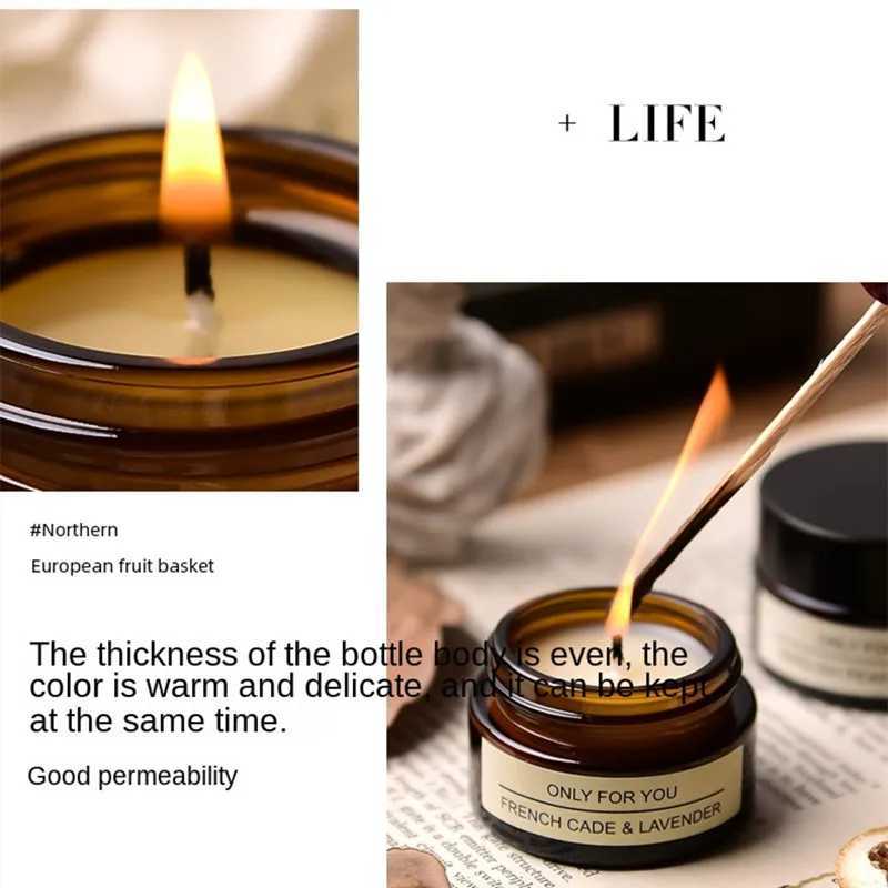 30g Aromatherapy Candle Natural Plant Rose Oil Glass Stand Birthday Candle Fragrance Candle Making Family Hotel Wedding Decoration W240813