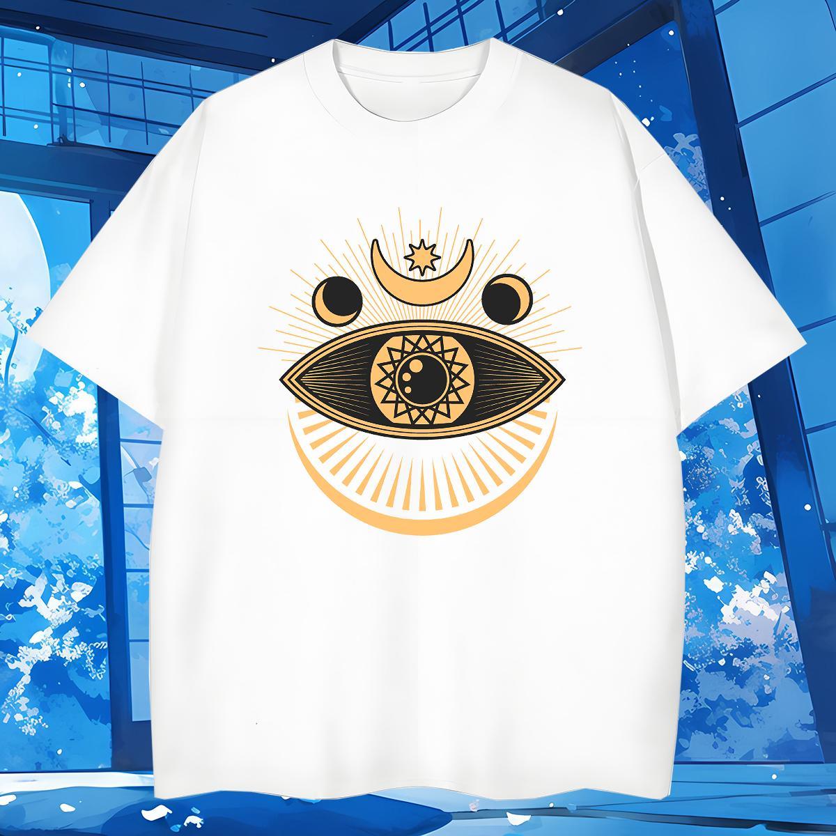 T Shirt For Man 230g Pure Cotton eyes Street wear Hip Hop Breathable DIY Logo Oversized Mens Tshirts Wholesale Designer Tees Shirts