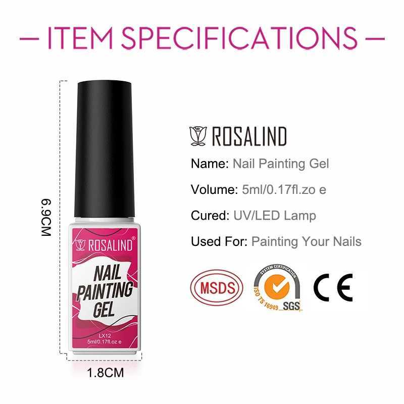 ROSALIND 5ml Line Nail Gel UV Lamp For Nail Art With Brush Vernis Semi Permanent Nail Gel Polish Wire Painting Nail GelM240814