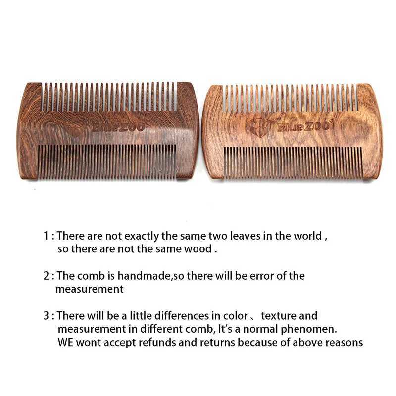 Beard care comb sandalwood mens beard comb double-sided beard comb set fashionable black and brown bags W240813