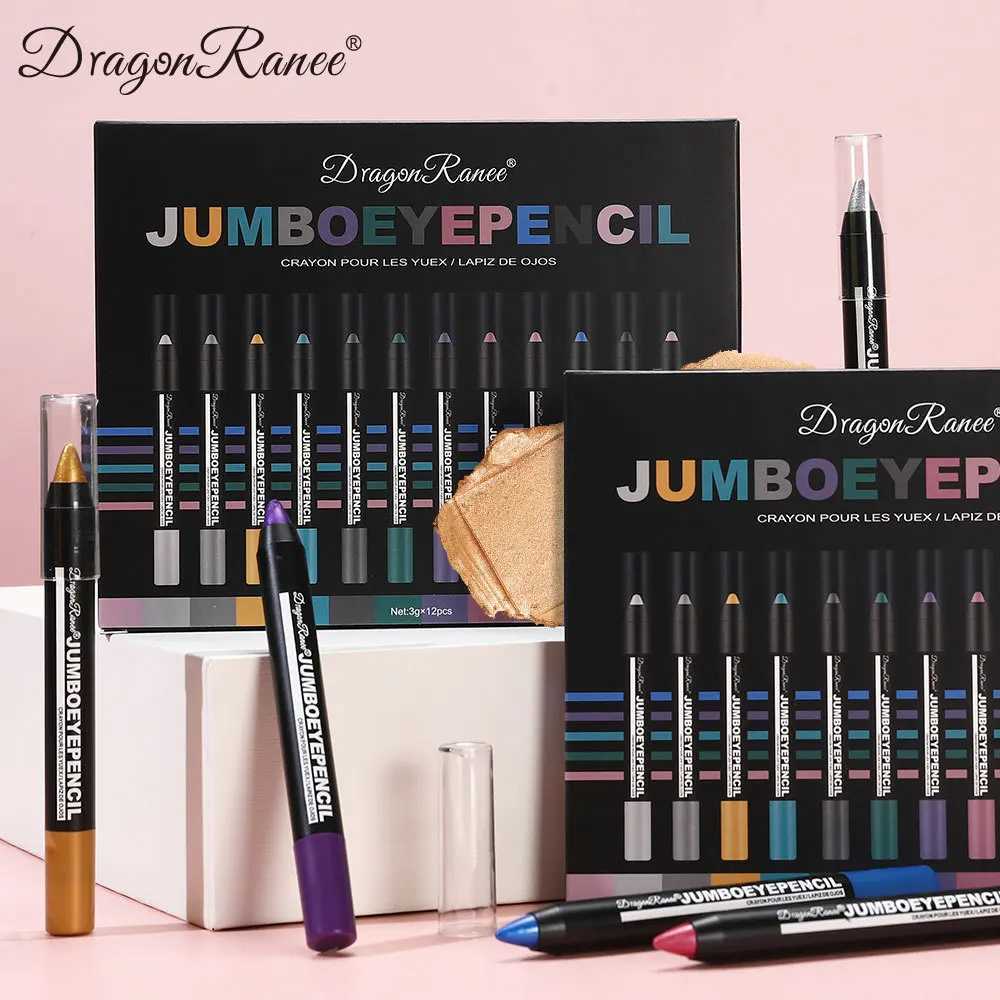 12Pcs Highlighter Eyeshadow Pencil Set Waterproof Glitter Eye Shadow Lying Silkworm Makeup Pigment Cosmetics White Eyeliner Pen Y240813