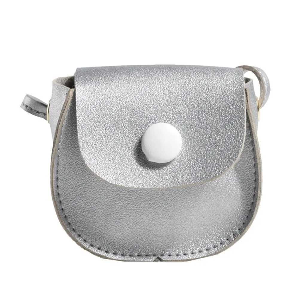 Childrens cross body bag PU leather solid color chain wallet shoulder bag Korean style mini cute handbag W240906