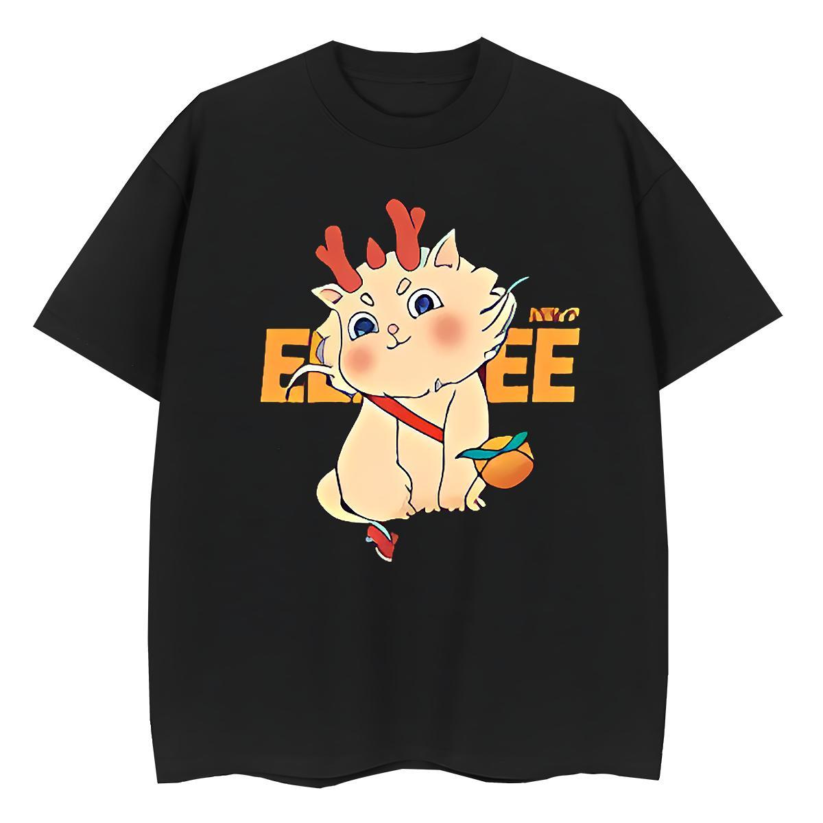 Comfortable T Shirts Men cute O Neck Short Sleeves Home Outdoor DIY Anime 230g Pure Cotton Men Clothes T-Shirt 2024 Tees