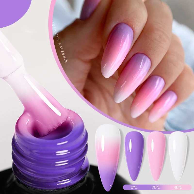 UR SUGAR 7ml White Nude Glitter Thermal Gel Nail Polish Temperature Color Changing Soak Off UV LED Nail Art Gel VarnishM240814