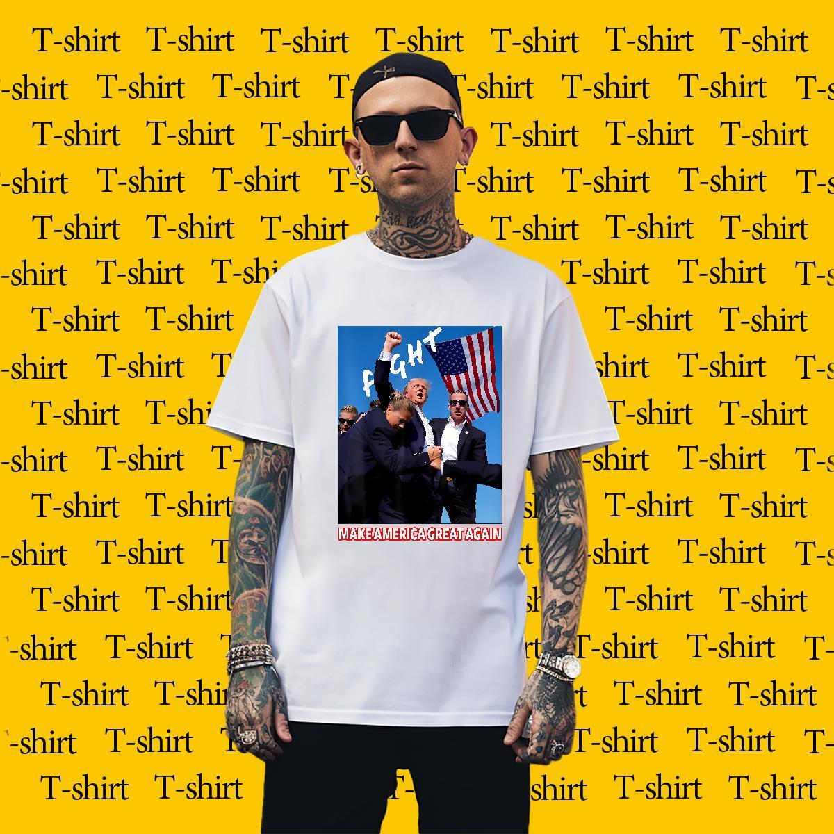 Cool Design T shirt Trump Short Sleeve Soft Casual Daily Wear Plus Size Cartoon 100% Cotton 230g Tshirt for Man Woman Casual New Clothings