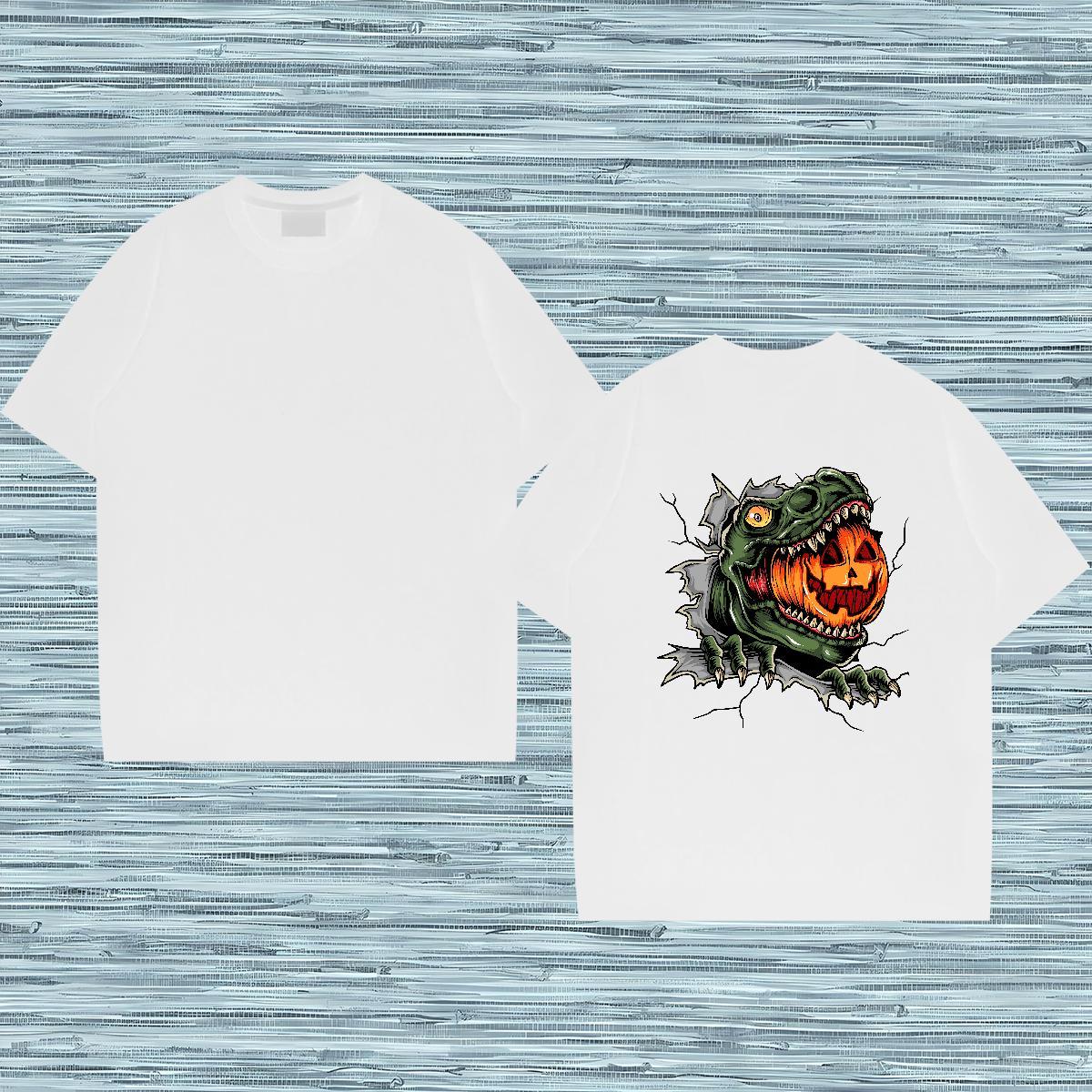 TOP Quality T shirt Halloween Breathable Soft Street wear Hip Hop White Plus Size 230g Cotton Men Tshirts DIY Polos