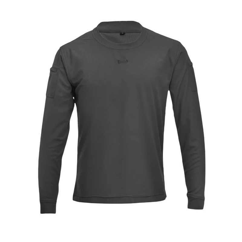 Casual Mens Long Sleeve Combat Tops Round Neck Solid Color Slim Fit Tactical T-Shirts Outdoor Athletic Tops Streetwear OutfitsM240814