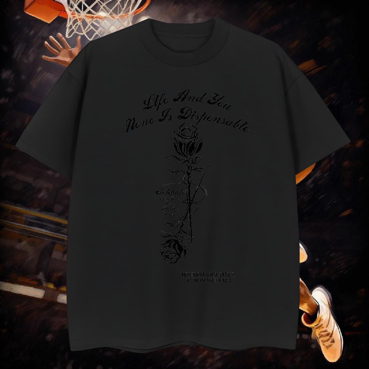 T Shirts Men 230g Cotton ROSE Daily Wear Breathable Short Sleeve DIY Logo Oversized Couples T Shirts Fashion Design Loose Tee Shirt