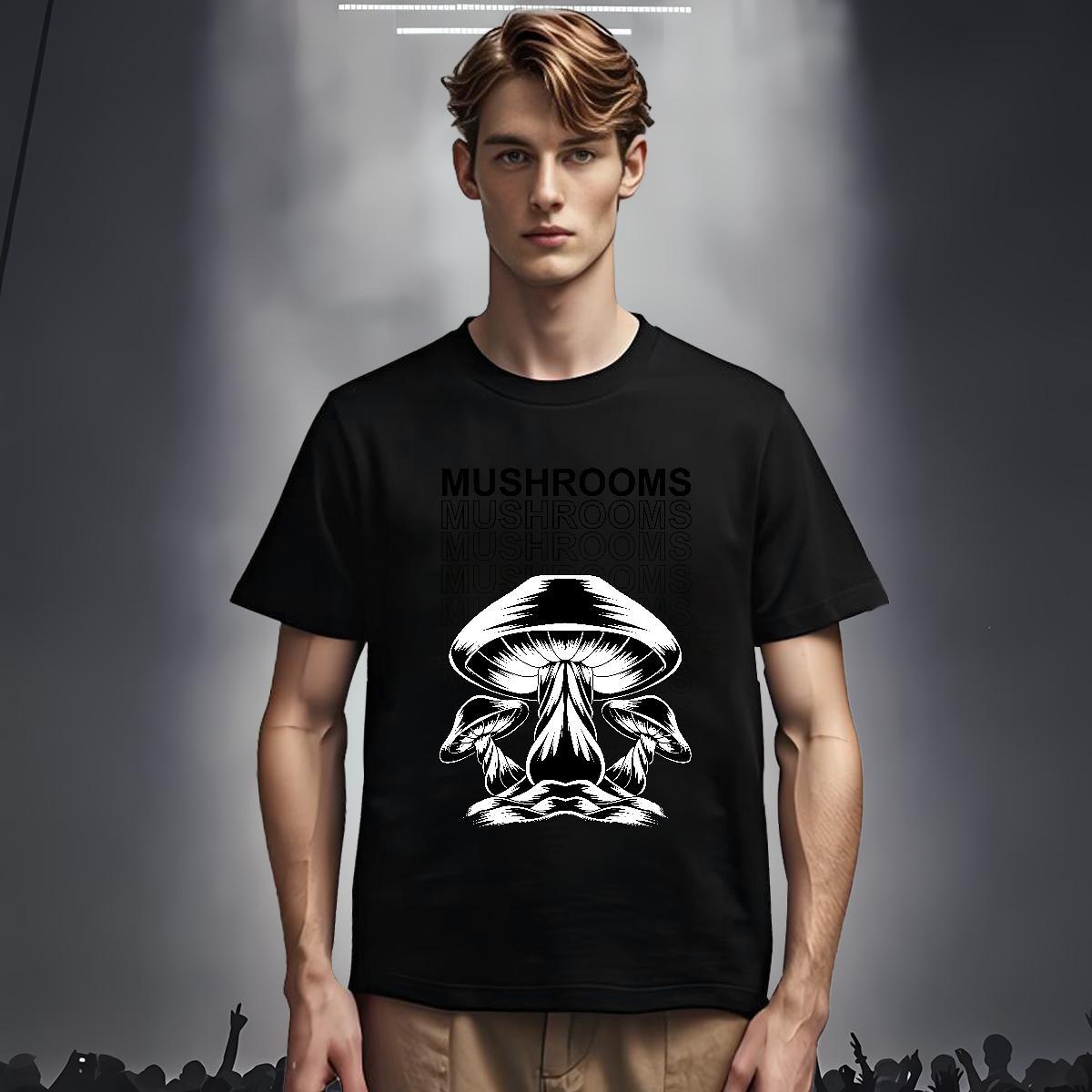 T-Shirts 230g Cotton mushroom Sports Casual Round Neck Short Sleeve Oversized 3XL 4XL Tshirts Fashion Casual Loose Tops Tees