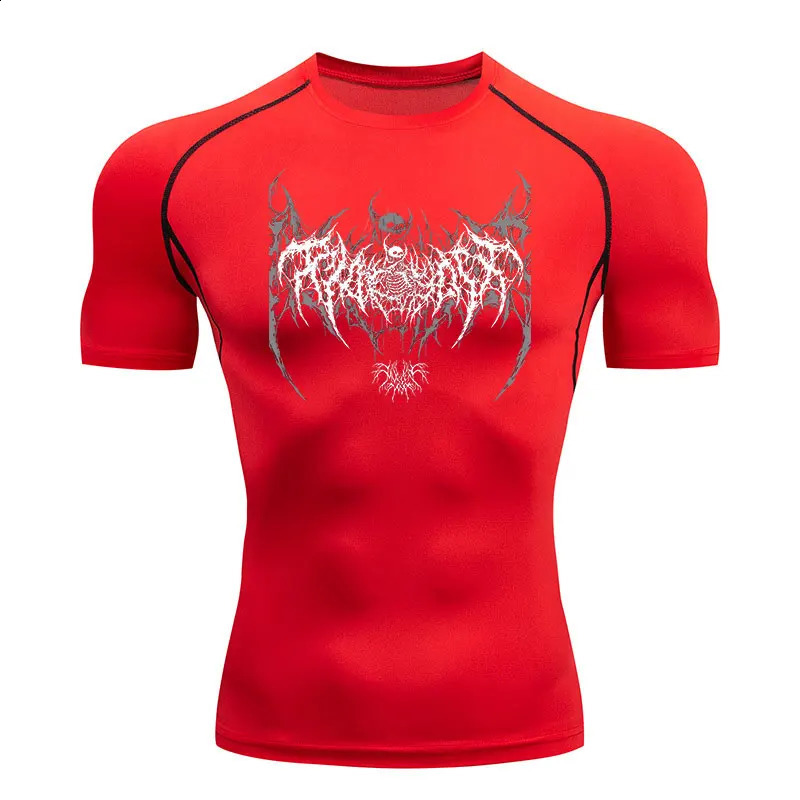 Y2K Compression Shirt Men Fitness Gym Skeleton Sport Running T-Shirt Rashgard Tops Tee Quick Dry Short Sleeve T-Shirt For Men 240813