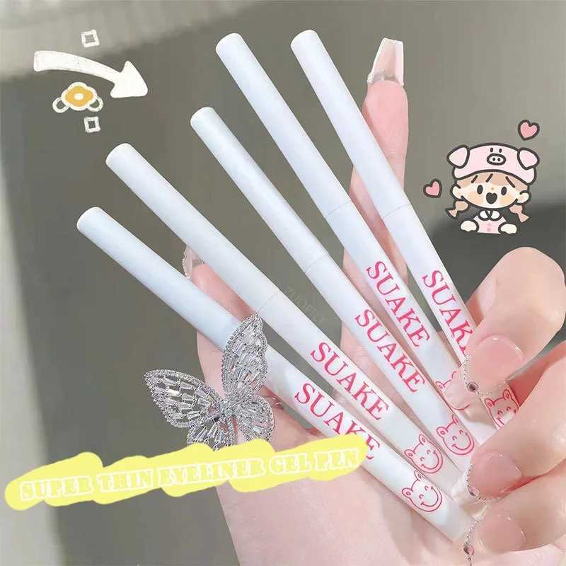 Gel Eyeliner Pencil Super Fine Easy To Wear Quick Dry Lasting Black Brown Matte Shadow Lying Silkworm Pen Eye Makeup Cosmetics Y240813