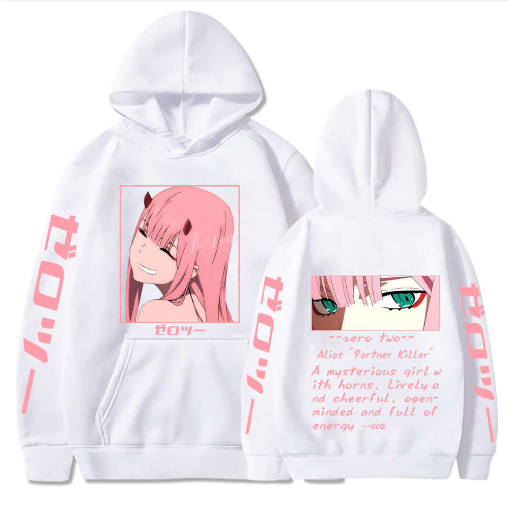 In Darling The Franxx Hot Anime Hoodie Zero Two Eyes Graphic Printed Hooded Women Plus Size Pullover Haruku Female Sweatshirt