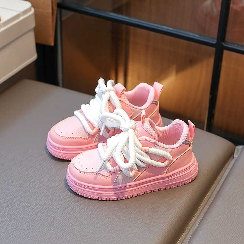 Sneakers 2023 Spring and Autumn New Style Cool Sports Shoes for Little Girls Breathable Board Shoes for Big Boys Soft soled Lightweight Yellow Shoes H