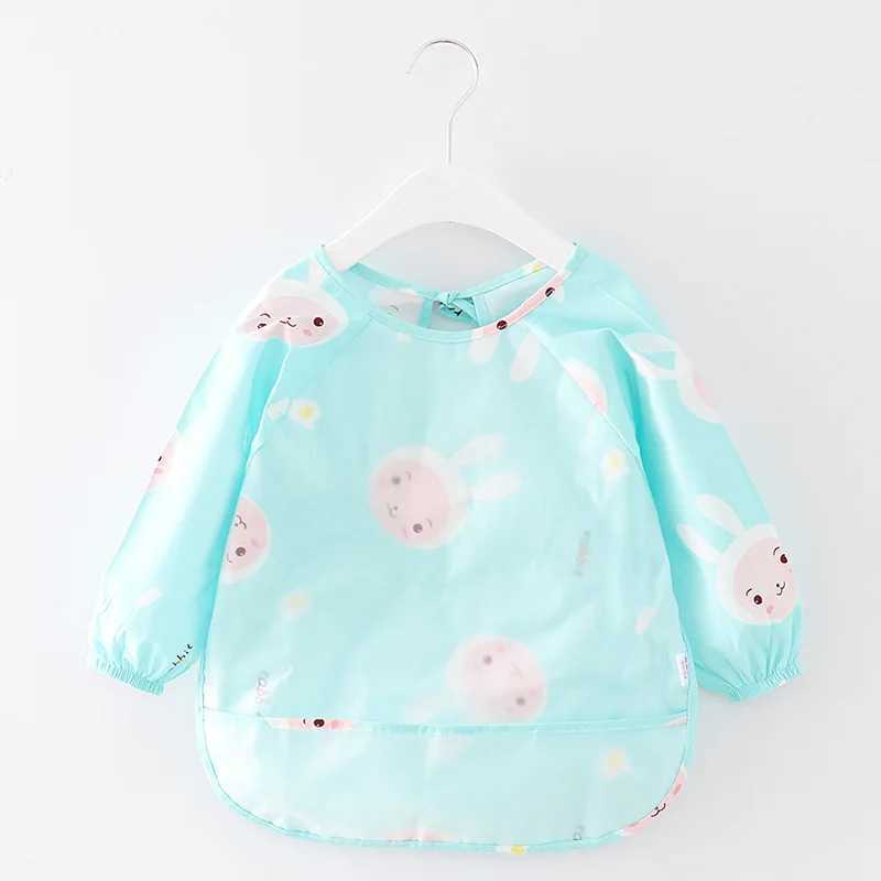 Bibs Burp Cloths Waterproof Baby Bandana Bibs Cartoon Bibs Infant Eating Children Drawing Long Sleeve Apron Baby Self Feeding Bibs Burp ClothsL4812