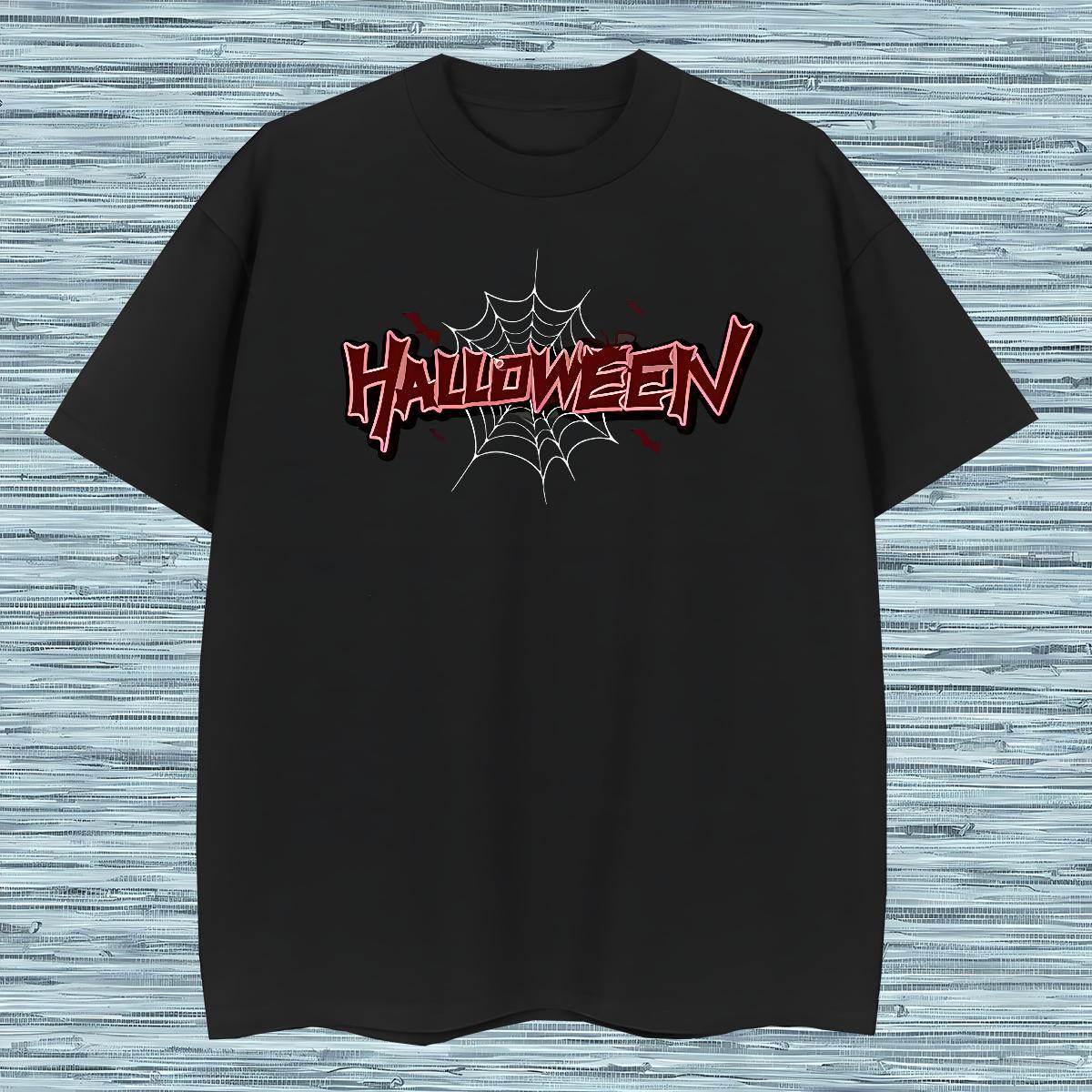 Wholesale T Shirts Men halloween Crew Neck Anime Printing Street Black Oversized 230g 100% Cotton Tshirt for Man Woman Fashion New Tees Shirts