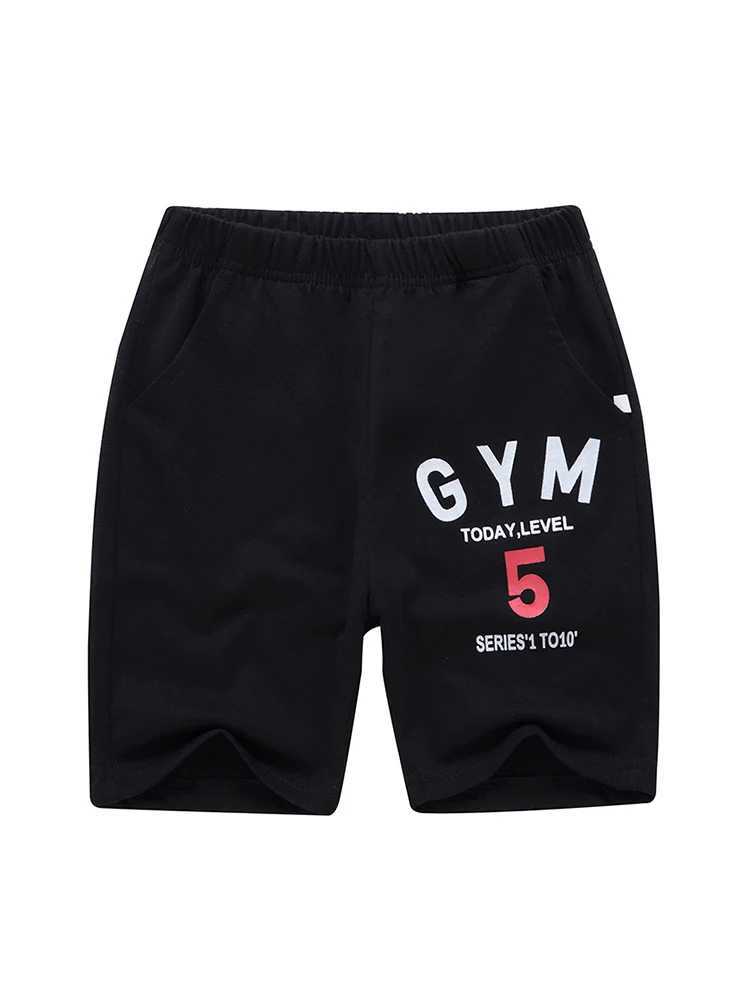 LJMOFA 5-12Y Childrens New Summer Cool Mens Casual Pants with Elastic Waist Fashionable and Comfortable Cotton Sports Shorts D303 W240813
