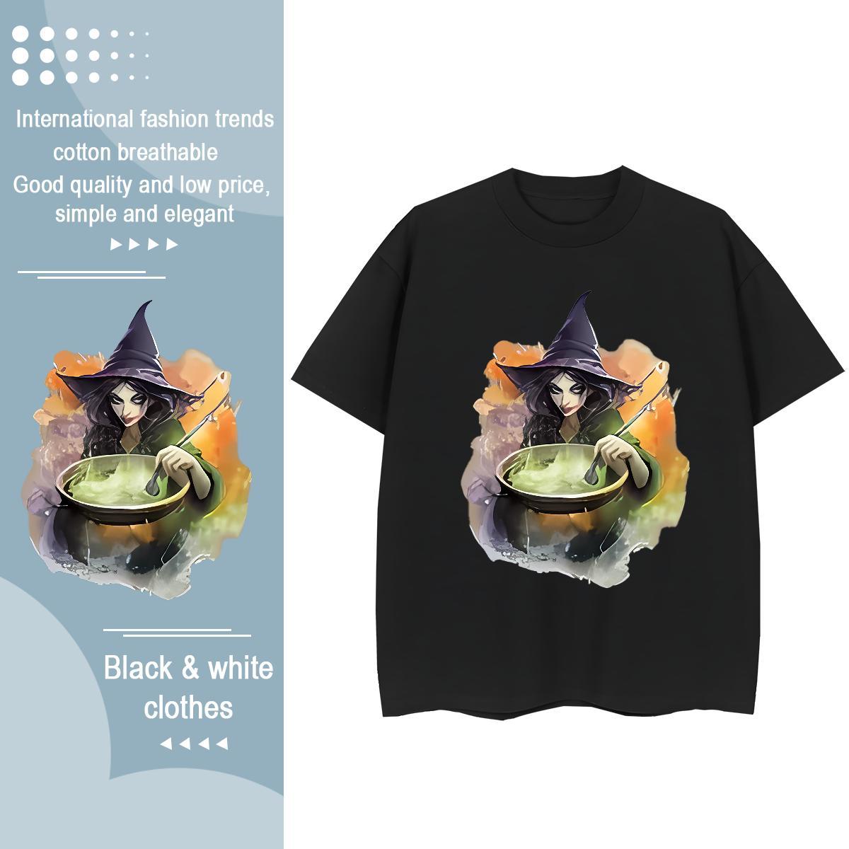 Loose Mens T Shirts halloween Short Sleeve Soft Casual Daily Wear Skull 100% Cotton 230g Tshirt for Man Woman Stylist Tops