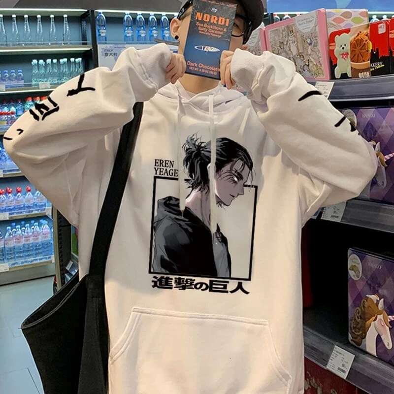 on Attack Titan Yeager Eren Anime Graphic Printed Hooded Plus Size Hoodie Men Women Sweatshirts Haruku Unisex Streetwear