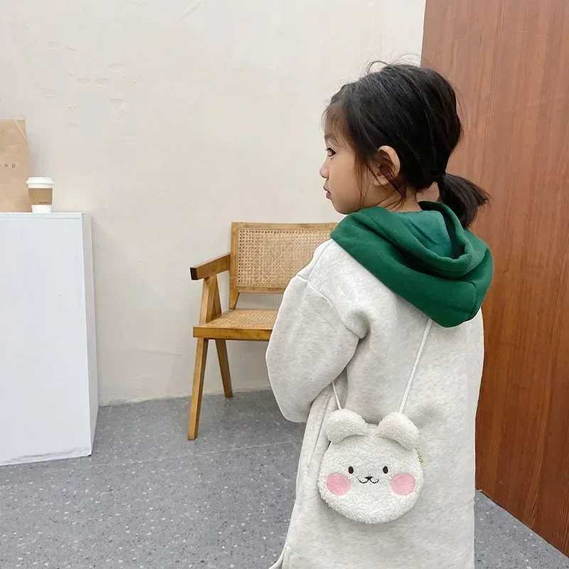 New cute cartoon animal plush cross body bag childrens coin wallet shoulder bag girls toy bag childrens fashion bag birthday gift W240813
