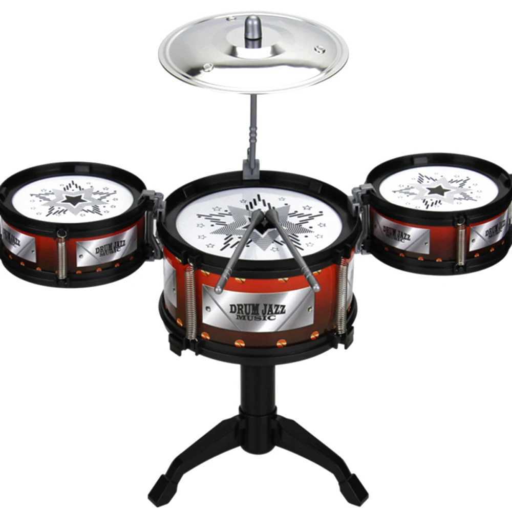 Children Jazz Drum Toy Cymbal Sticks Rock Set Musical Hand Drum Kids DIY Funny Drums Gift Educational Toy Wholesale Y240813
