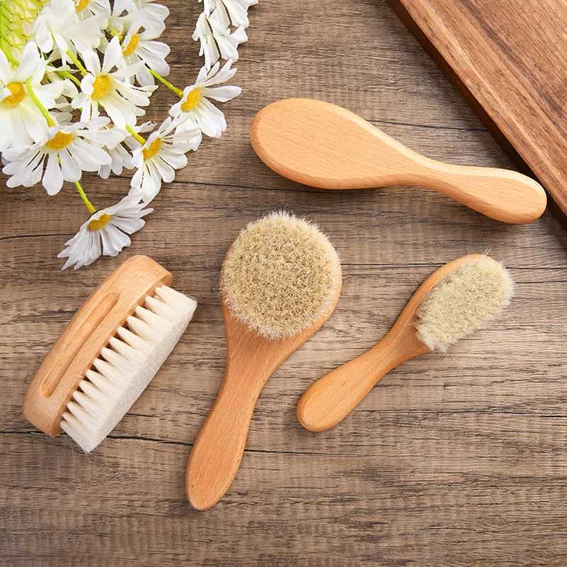 Wooden handle baby brush baby brush newborn brush baby hair comb massager W240813