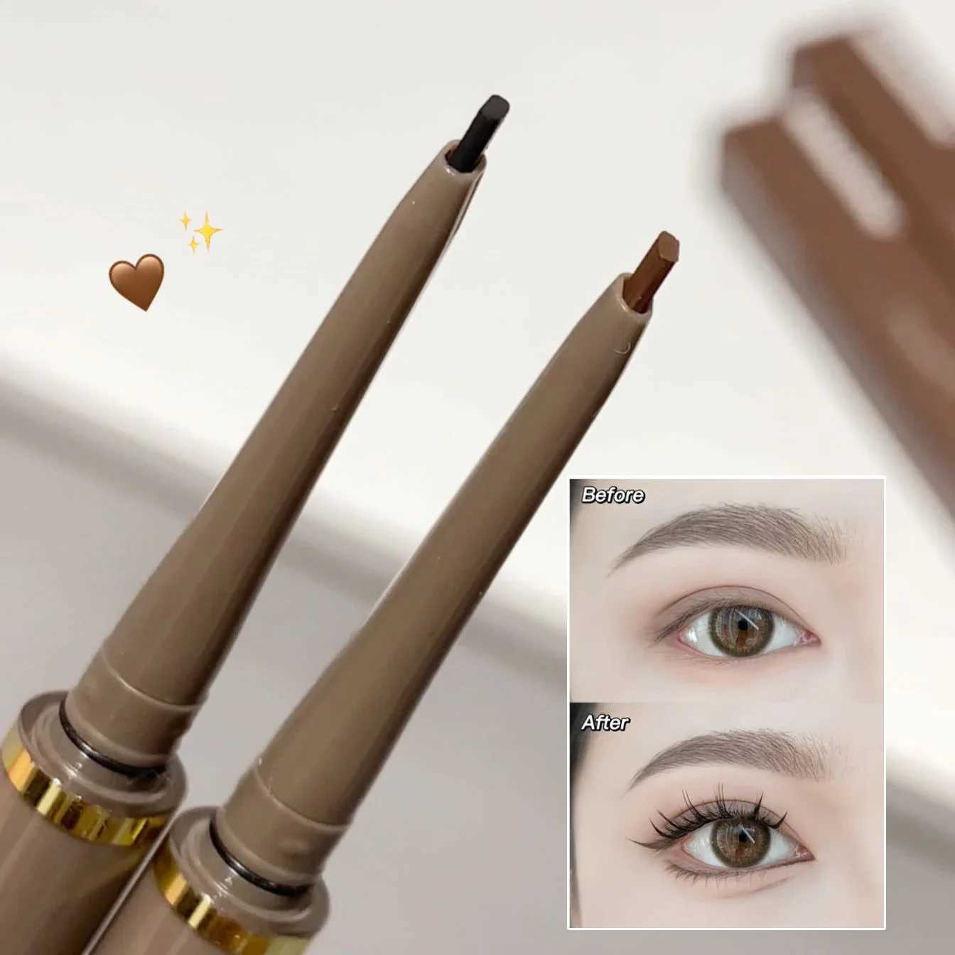 Natural Matte Black Eye Liner Pencil Lying Silkworm Eyeliner Pen Waterproof Lasting Brown Easy Wearing Eyeliner Gel Pen Make Up Y240813