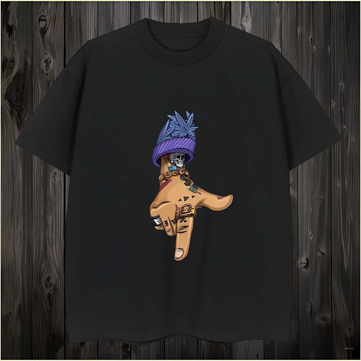 Men T Shirts 230g Cotton hands Hip Hop Street O-Neck Short Sleeve Custom Cartoon Men Tshirts Fashion Design High Quality Tops Tees